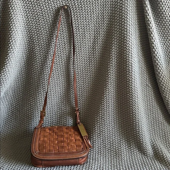 RLL Brown Woven Leather Crossbody Bag - Picture 2 of 6